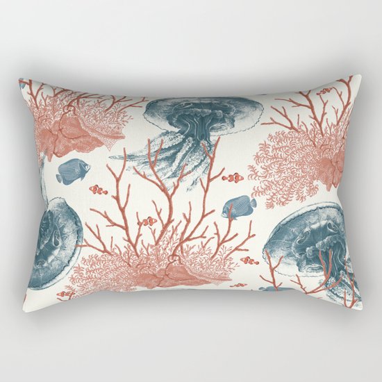 Aquatic Pattern Rectangular Pillow