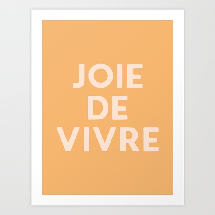 Joie de Vivre French Retro Hand Lettering Art Print