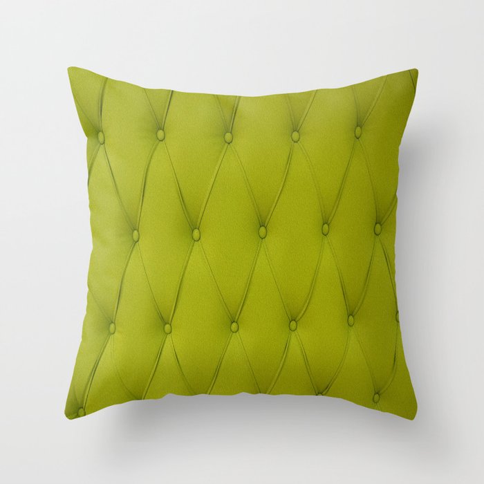 Quilted Chartreuse Throw Pillow