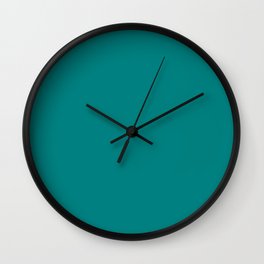 Classic Teal Simple Solid Color All Over Print Wall Clock