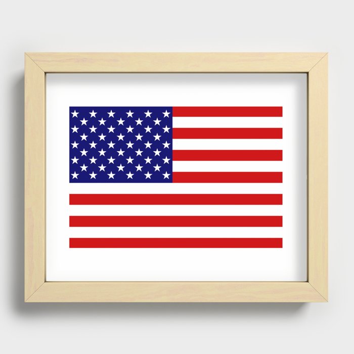 USA Flag Recessed Framed Print