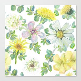 Spring Floral Mix on white Canvas Print