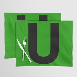 Letter U (Black & Green) Placemat
