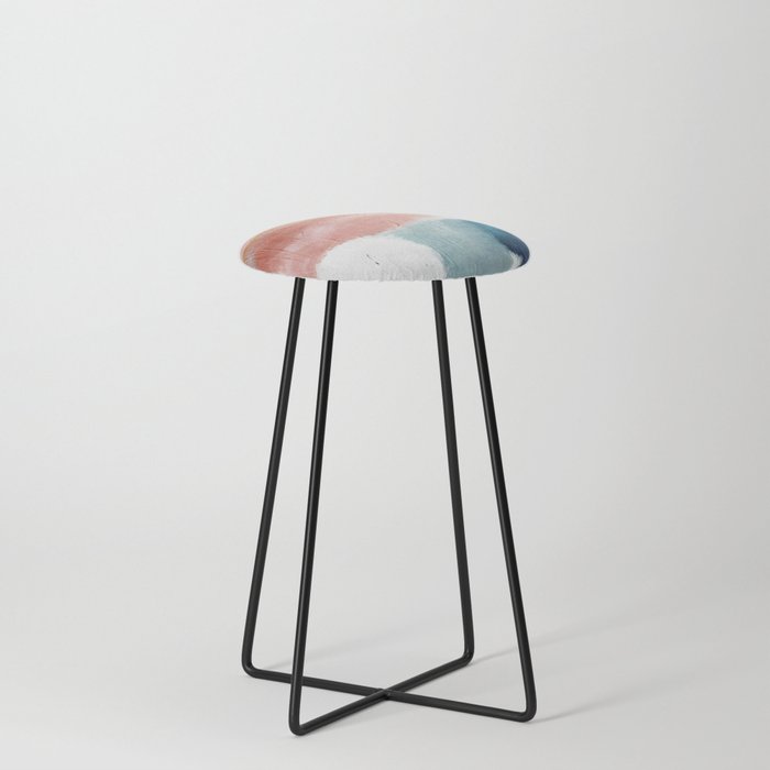 Exhale: a pretty, minimal, acrylic piece in pinks, blues, and gold Counter Stool
