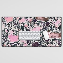 Pink Terrazzo Mosaic Desk Mat