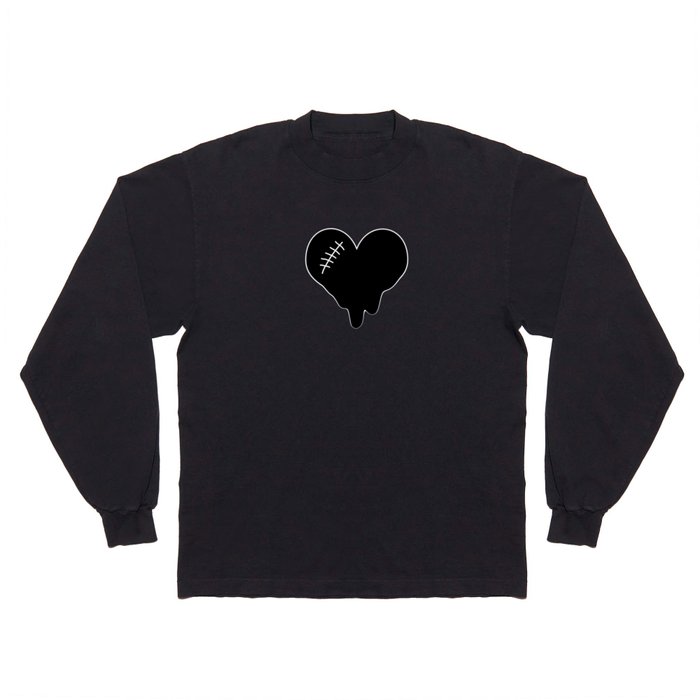 Heart Melt - Black and White Long Sleeve T Shirt