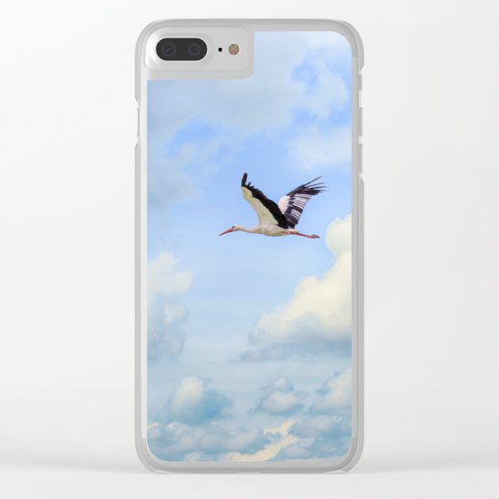 Flying stork Clear iPhone Case