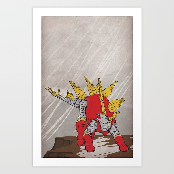 Stegolossus - Superhero Dinosaurs Series Art Print | Drawing, Pop-art, Comic, Illustration, Animals, Comics, Illustration, Pop-art