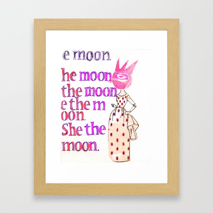 She the moon Framed Art Print