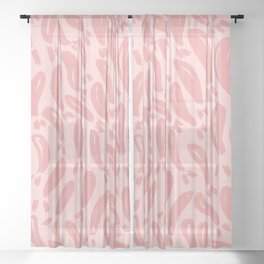 Pink Fishes Boho Cute Pattern Sheer Curtain