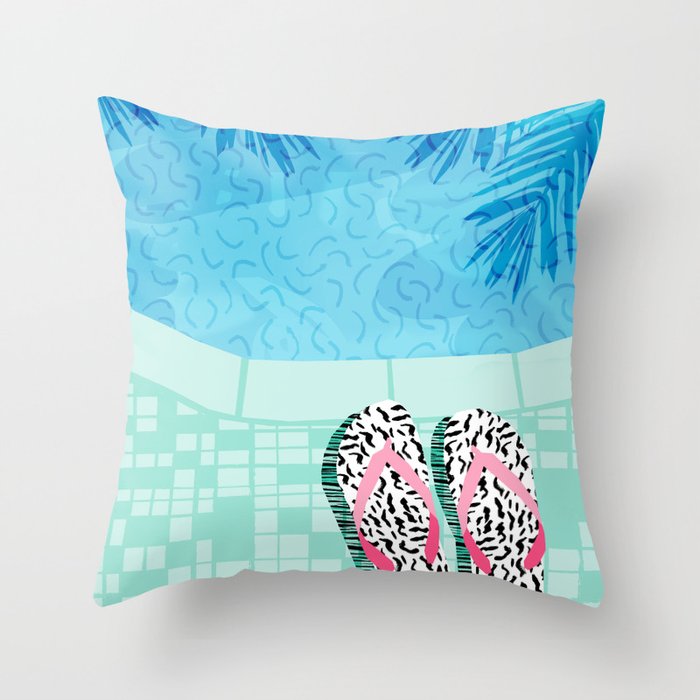 Go Time - resort palm springs poolside oasis swimming athlete vacation topical island summer fun Throw Pillow