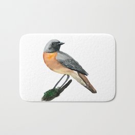 Redstart Bath Mat | Illustration, Bird, Painting, Spring, Redstart, Watercolor, Nature 