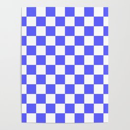 Checkered (Blue & White Pattern) Poster