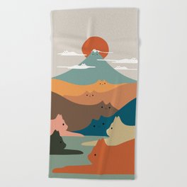 Cat Landscape 132 Beach Towel