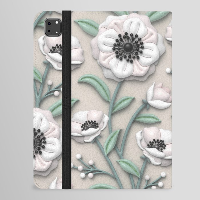 White Anemones iPad Folio Case