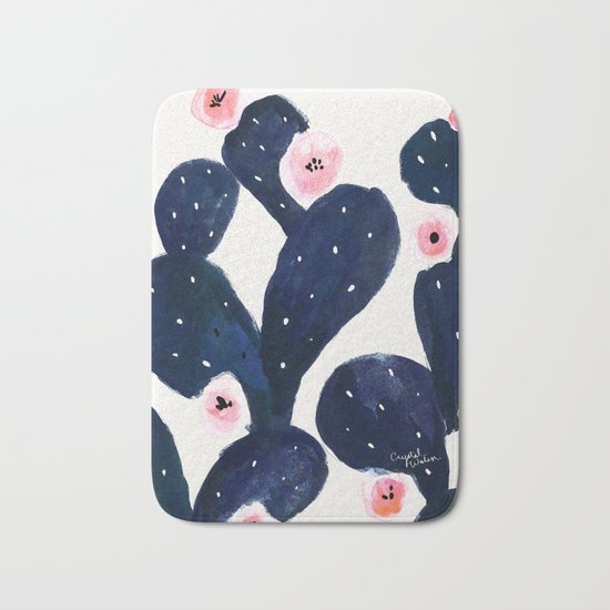 Cactus Bloom Midnight Bath Mat