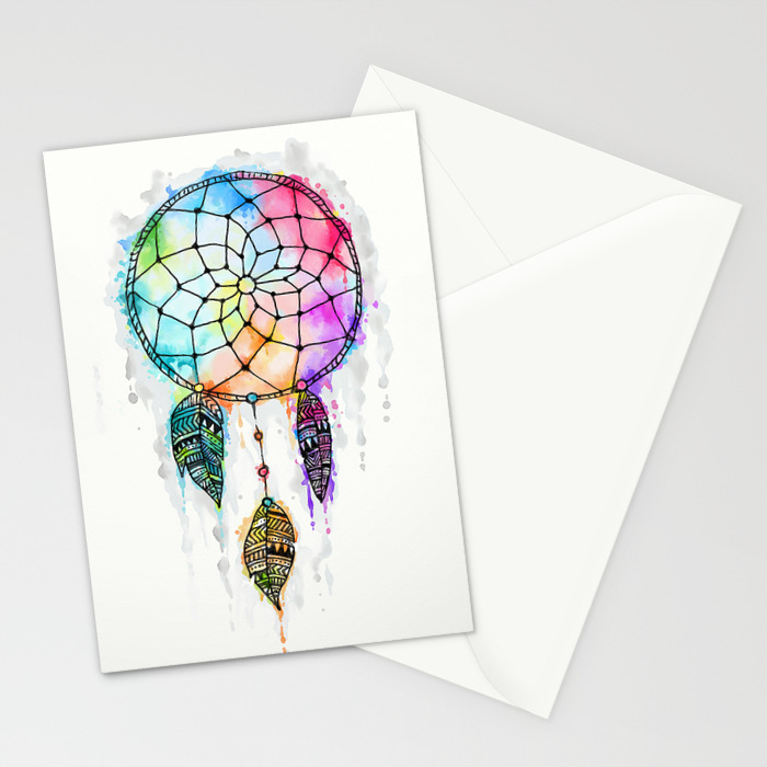 Watercolor Dreamcatcher Painting Stationery Cards By Madotta