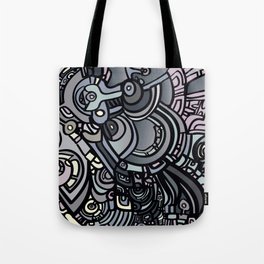 ROBOTS OF THE WORLD Tote Bag | Digital, Drawing, Abstract, Illustration, Sci-Fi 