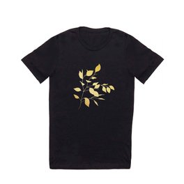 Gold & Black Leaves T Shirt