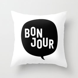 Bonjour Bubble Throw Pillow