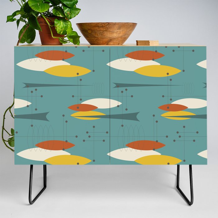 Mid Century Modern Abstract Pattern 4 Credenza