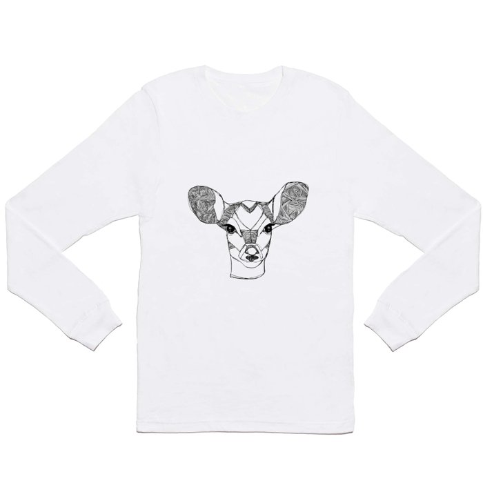 Monochrome Deer by Ashley Rose Long Sleeve T Shirt