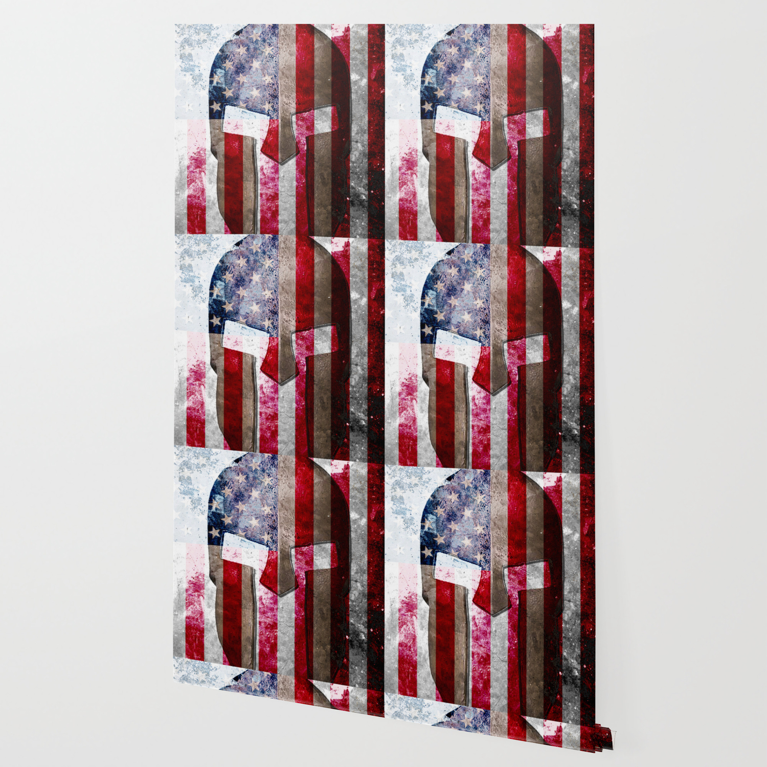 Molon Labe Spartan Helmet Across An American Flag On Distressed