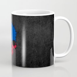 Flag of Philippines on a Chaotic Splatter Skull Coffee Mug