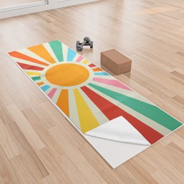 Retro Sunrise: Rainbow Edition Yoga Towel