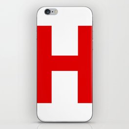 Letter H (Red & White) iPhone Skin