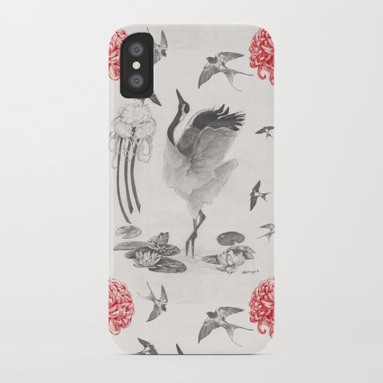 Crane, Swallow, Frog iPhone Case