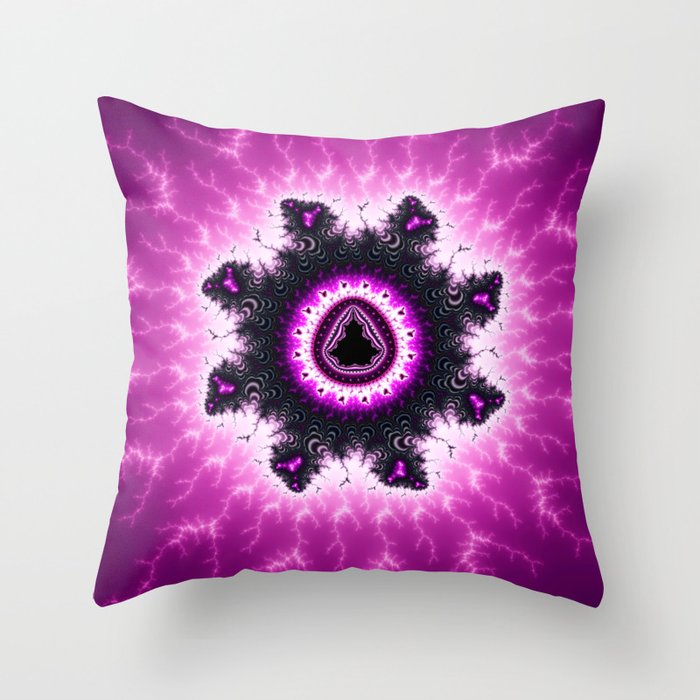 Purple Mandelbrot Fractal Art Print Throw Pillow