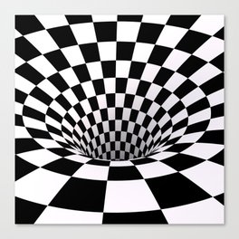 Op Art Checkered Vortex Canvas Print