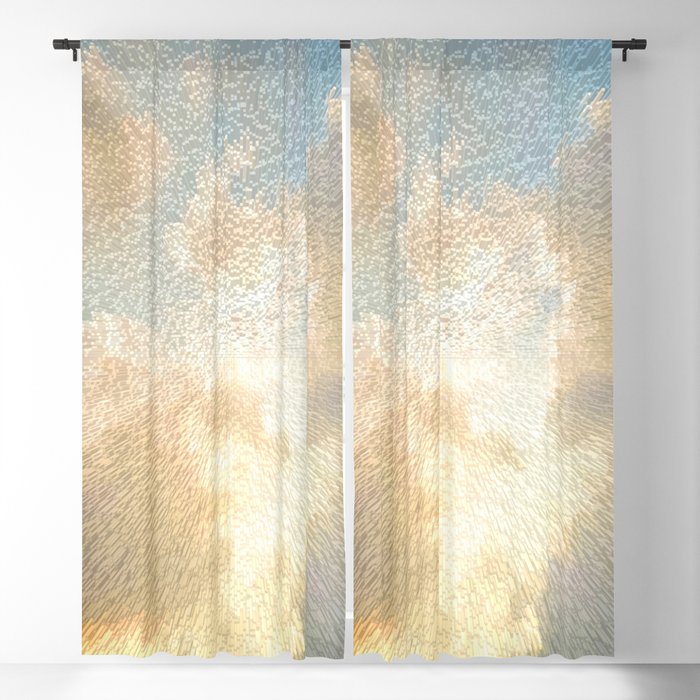 Pastel sky pixel art Blackout Curtain