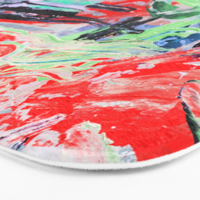 Bright Multi Colored Painting Contemporary Art Gouache Acrylic Paint Abstract Texture Hand Drawn Bath Mat