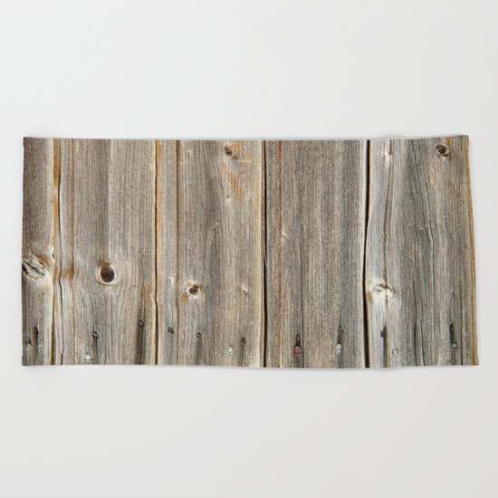 Old Rustic Wood Texture Beach Towel