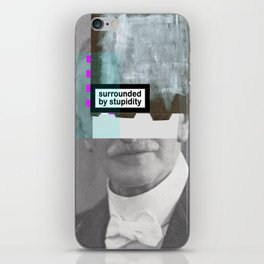 Warning · surrounded by stupidity iPhone Skin