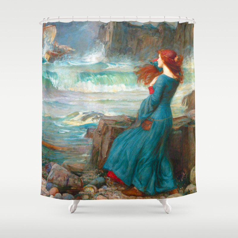 John William Waterhouse Miranda The Tempest Shower Curtain By