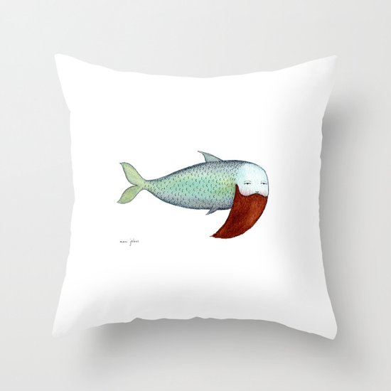 fish with beard Throw Pillow