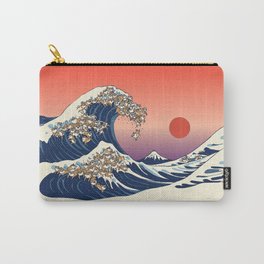 The Great Wave of Shiba Inu Carry-All Pouch | Wave, Ocean, Natural, Sun, Shibainu, Huebucket, Shiba, Curated, Vintage, Dog 
