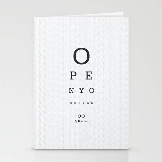 Open your eyes - Typographic Stationery Cards