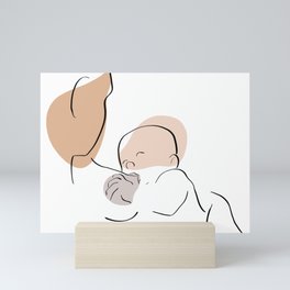 A mothers love, Breastfeeding Mini Art Print