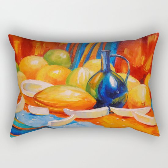 Still life with melon Rectangular Pillow