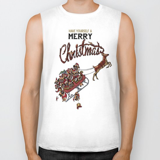 Pugs Christmas Biker Tank