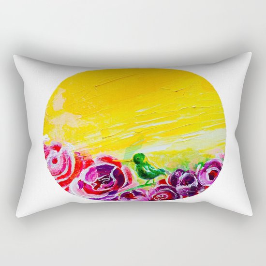 Hummingbird Heaven Summer Purple Flowers Rectangular Pillow