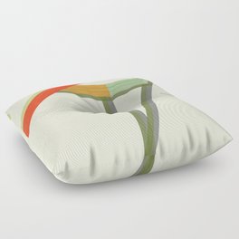 Flow No.1 (Citrus  Twist) Mid century modern, minimal, collage art, yellow, orange, green Floor Pillow