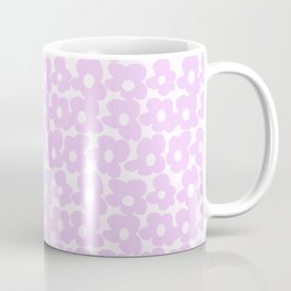 Mini Baby Pink Lilac Retro Flowers White Background #decor #society6 #buyart Coffee Mug