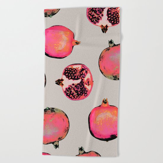 Pomegranate Pattern Beach Towel