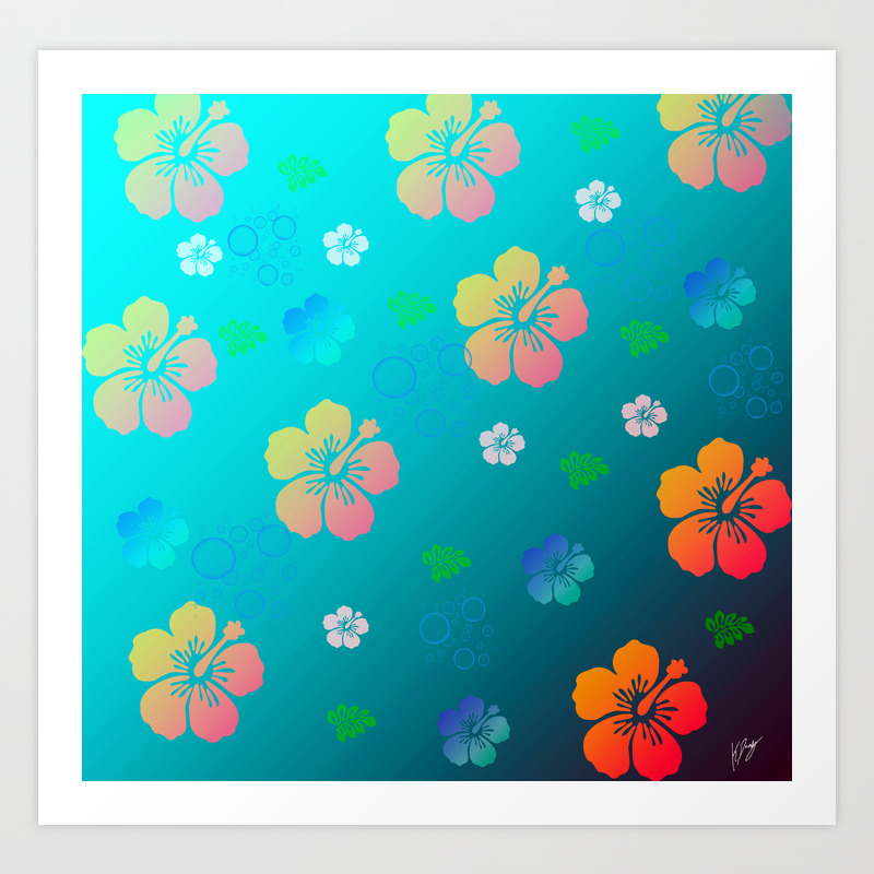 Underwater Hawaiian Flowers Art Print By Keishad Society6 Hawaii's official state flower is the yellow hibiscus (hibiscus brackenridgei), also known as the pua mao hau hele. underwater hawaiian flowers art print by keishad