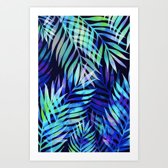 Watercolor palm pattern Art Print